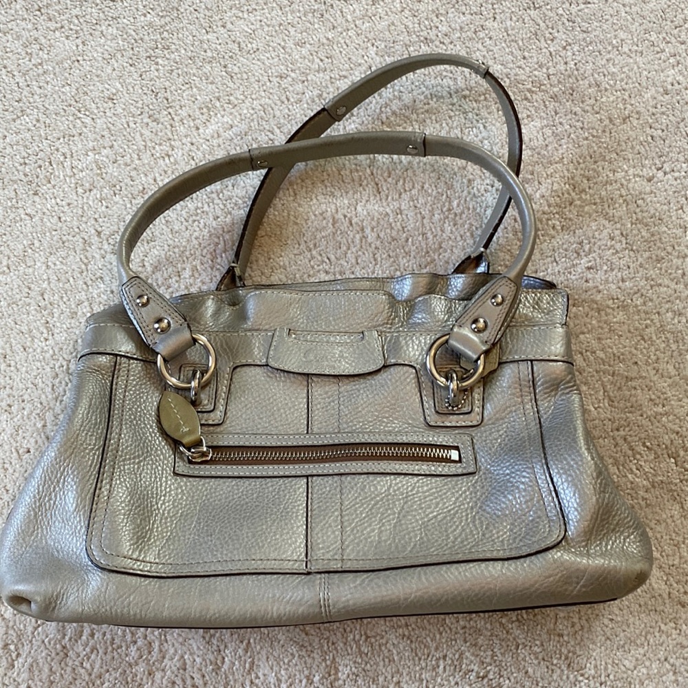 Silver Coach shoulder purse